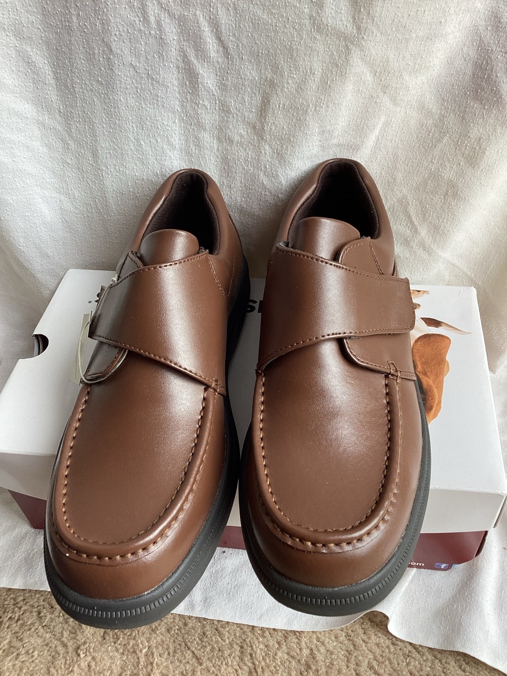 Hush Puppies Men's Brown Leather Slip-On Shoes with Strap